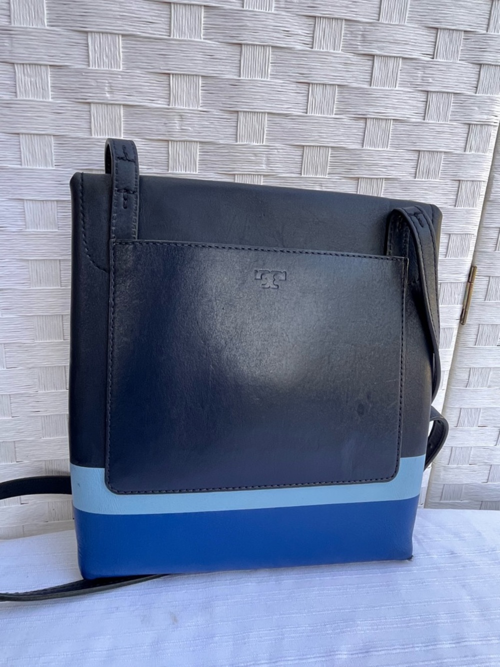 Tory Burch Striped Color block Leather Crossbody Bag - Picture 3 of 6